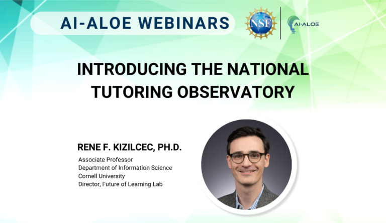 AI-ALOE webinar image: Introducing the National Tutoring Observatory