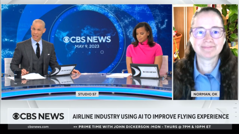 CBS News Report on airline industry using AI to improve flying experience